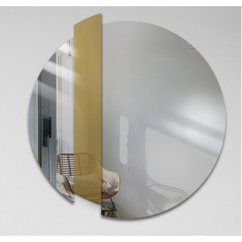 Круглое декоративное зеркало с золотой вставкой Лакобель-20