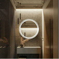 Круглое настенное зеркало со светодиодной LED-подсветкой Мадрид