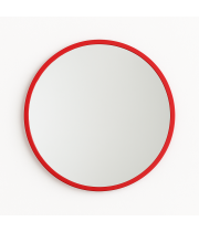 Круглое зеркало в красной раме Эва