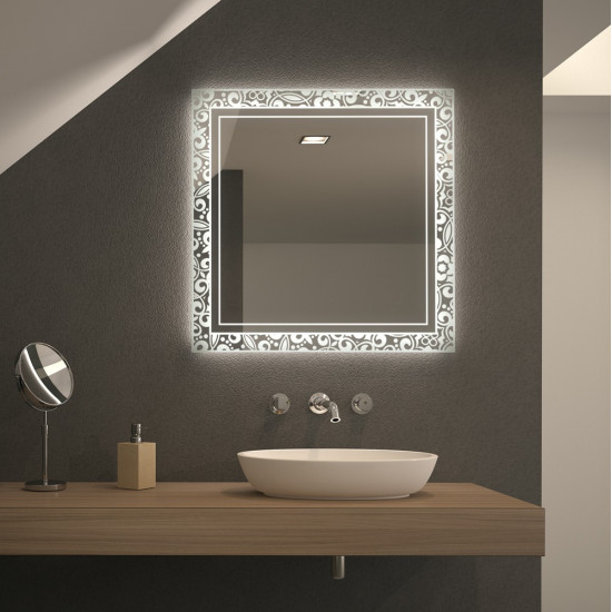 Квадратное зеркало с подсветкой Орно