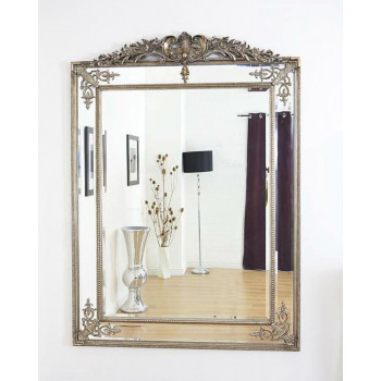 Напольное зеркало в полный рост в зеркальной раме Дилан Серебро