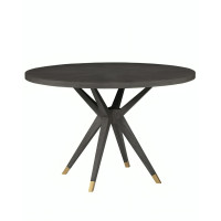 Черный круглый обеденный стол из дуба Изабелла