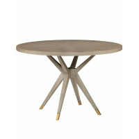 Бежевый круглый обеденный стол из дуба Изабелла