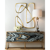 Дизайнерское стильное оригинальное зеркало Луар в фигурной золотой раме