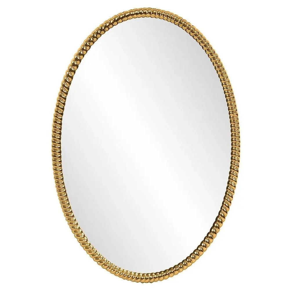Овальное настенное зеркало в золотой раме Джанет —   в .