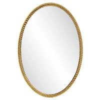 Овальное настенное зеркало в золотой раме Джанет