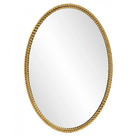 Овальное настенное зеркало в золотой раме Джанет