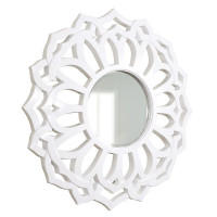 Зеркало круглое настенное в белой раме Коул