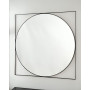 Круглое настенное зеркало в чёрной квадратной металлической раме Минклер