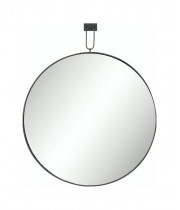 Зеркало круглое настенное на подвесе в чёрной в металлической  раме  раме Найт