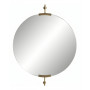 Золотое настенное парящее круглое зеркало на кронштейнах Олеан