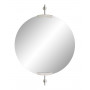 Серебряное настенное парящее круглое зеркало на кронштейнах Олеан