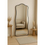 Напольное большое зеркало волнистой формы в чёрной раме Солерно
