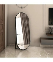 Овально напольное большое зеркало-капсула в полный рост в раме с опорой на ножку Мейфэр