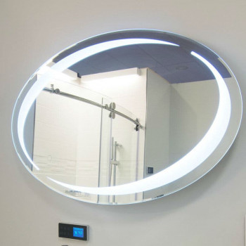 Овальное настенное зеркало со светодиодной LED-подсветкой Ванесса