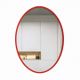 Овальное настенное зеркало в красной раме Каролина