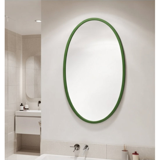 Овальное зеркало в зеленой раме Марьяна
