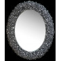 Овальное настенное зеркало в раме «Орнелла» Чернёное Серебро