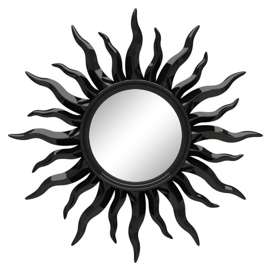 Зеркало солнце настенное «Руна» лучи цвета Чёрный глянец