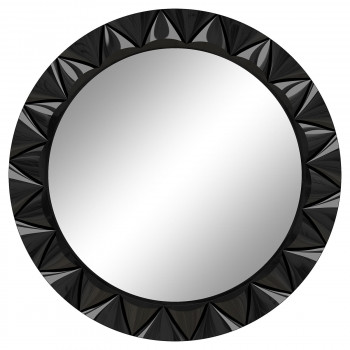 Круглое настенное зеркало в раме «Эрленд» Чёрный глянец