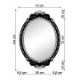 Овальное настенное зеркало в чёрной раме «Эджил» Чёрный глянец