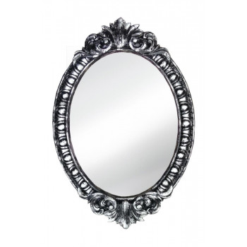 Овальное настенное зеркало в чёрной раме «Эджил» Чёрный/серебро