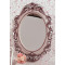 Овальное настенное зеркало в розовой раме «Лока» Вино/серебро/кракелюр