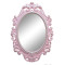 Овальное настенное зеркало в розовой раме «Лока» Розовый/перламутр/серебро/поталь