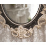 Овальное настенное зеркало в раме «Лока» Слоновая кость/венге/золото/кракелюр