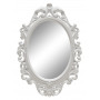 Овальное настенное зеркало в белой раме «Лока» Белый глянец