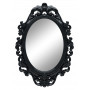 Овальное настенное зеркало в чёрной раме «Лока» Чёрный глянец