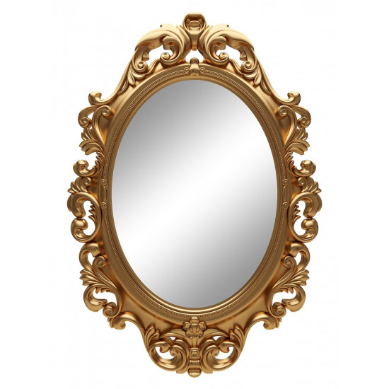Овальное настенное зеркало в золотой раме «Лока» Золото