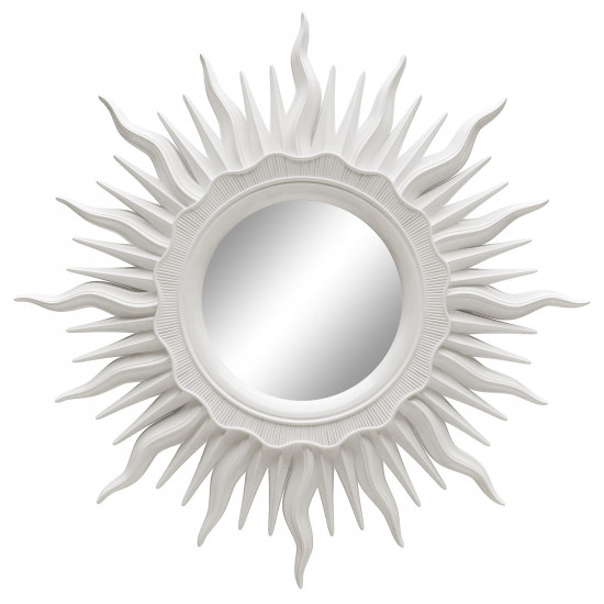 Зеркало солнце настенное «Ринд» лучи цвета Белый глянец