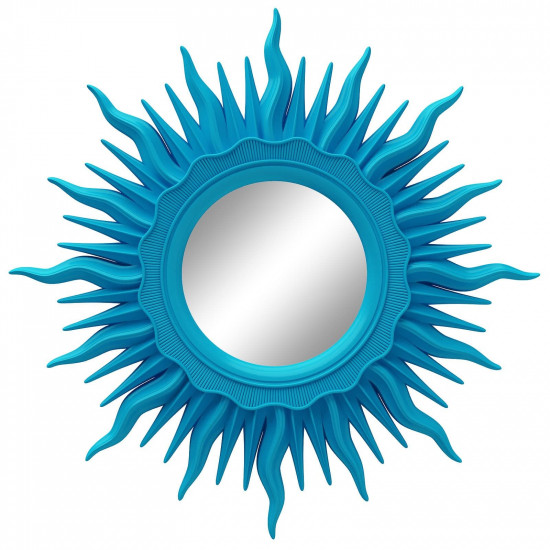 Зеркало солнце настенное с лучами «Ринд» Голубое