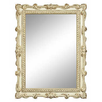 Зеркало настенное в раме «Лива» Слоновая кость/золото/патина