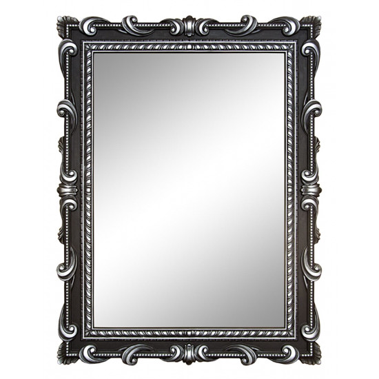 Зеркало настенное в чёрной раме «Лива» Чёрное/серебро