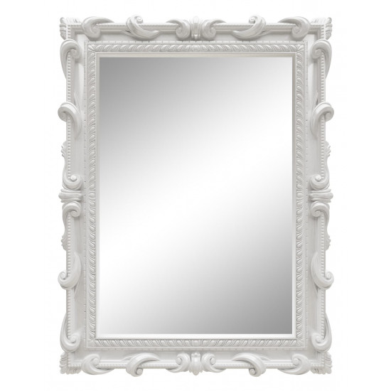 Зеркало настенное в белой раме «Лива» Белый глянец