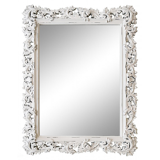 Зеркало настенное в белой раме «Фрея» Белое/шебби шик