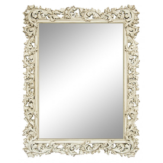 Зеркало настенное в раме «Фрея» Слоновая кость/шебби