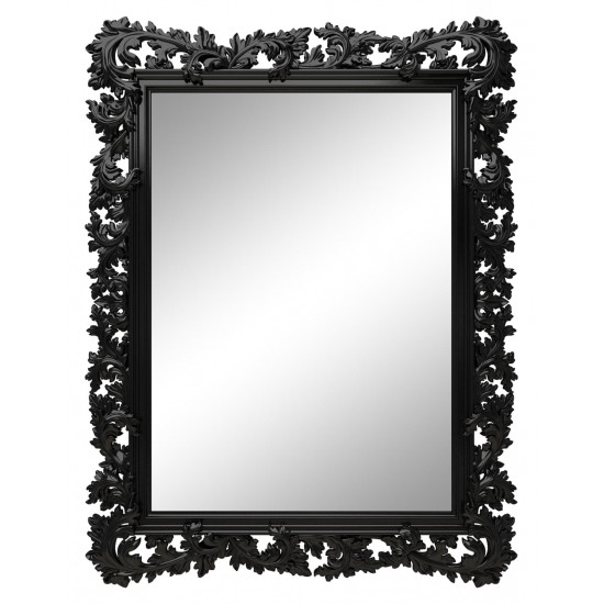 Зеркало настенное в чёрной раме «Фрея» Чёрный глянец