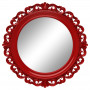 Круглое настенное зеркало в красной раме «Фроуд» Красное