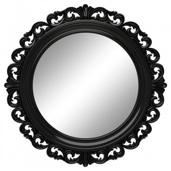 Круглое настенное зеркало в чёрной раме «Фроуд» Чёрный глянец