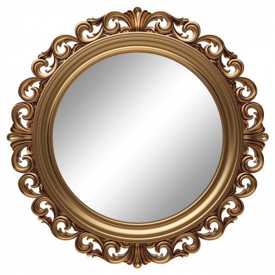 Круглое настенное зеркало в золотой раме «Фроуд» Золото