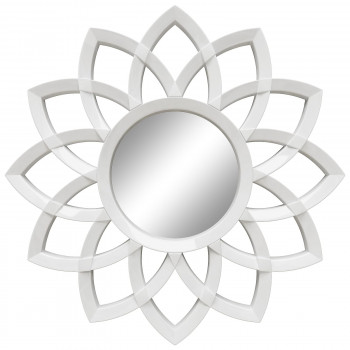 Зеркало солнце с лучами «Кристер» Белый глянец