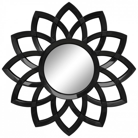 Зеркало солнце настенное с лучами «Кристер» Чёрный глянец