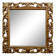 Зеркало квадратное настенное в золотой раме «Стейн» Золото/патина