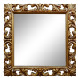 Зеркало квадратное настенное в золотой раме «Стейн» Золото/патина