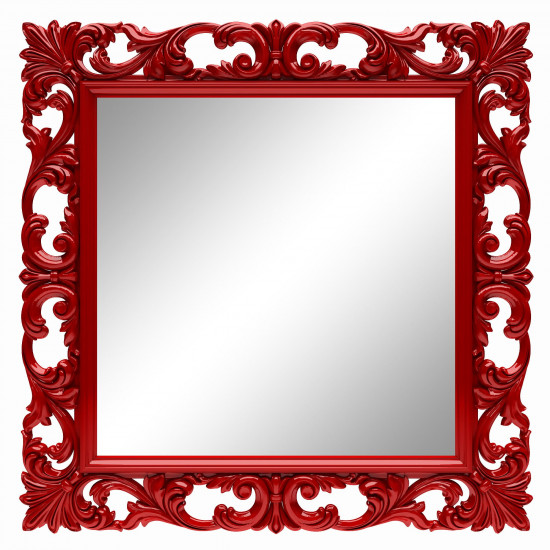 Зеркало квадратное настенное в красной раме «Стейн» Красное