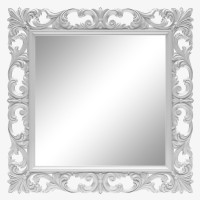 Зеркало квадратное настенное в белой раме «Стейн» Белый глянец