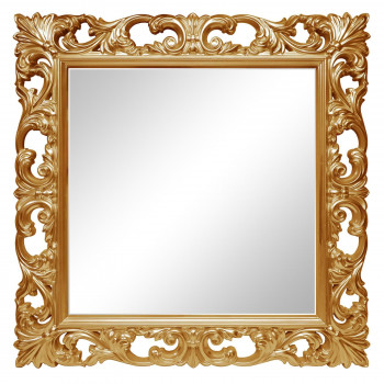 Зеркало квадратное настенное в золотой раме «Стейн» Золото королевское